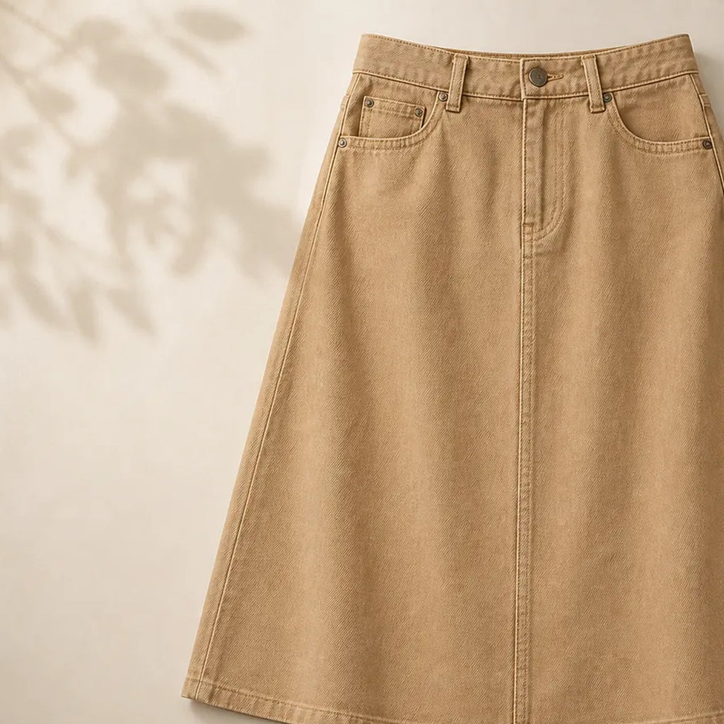 Signature Denim Trapeze Mini Skirt