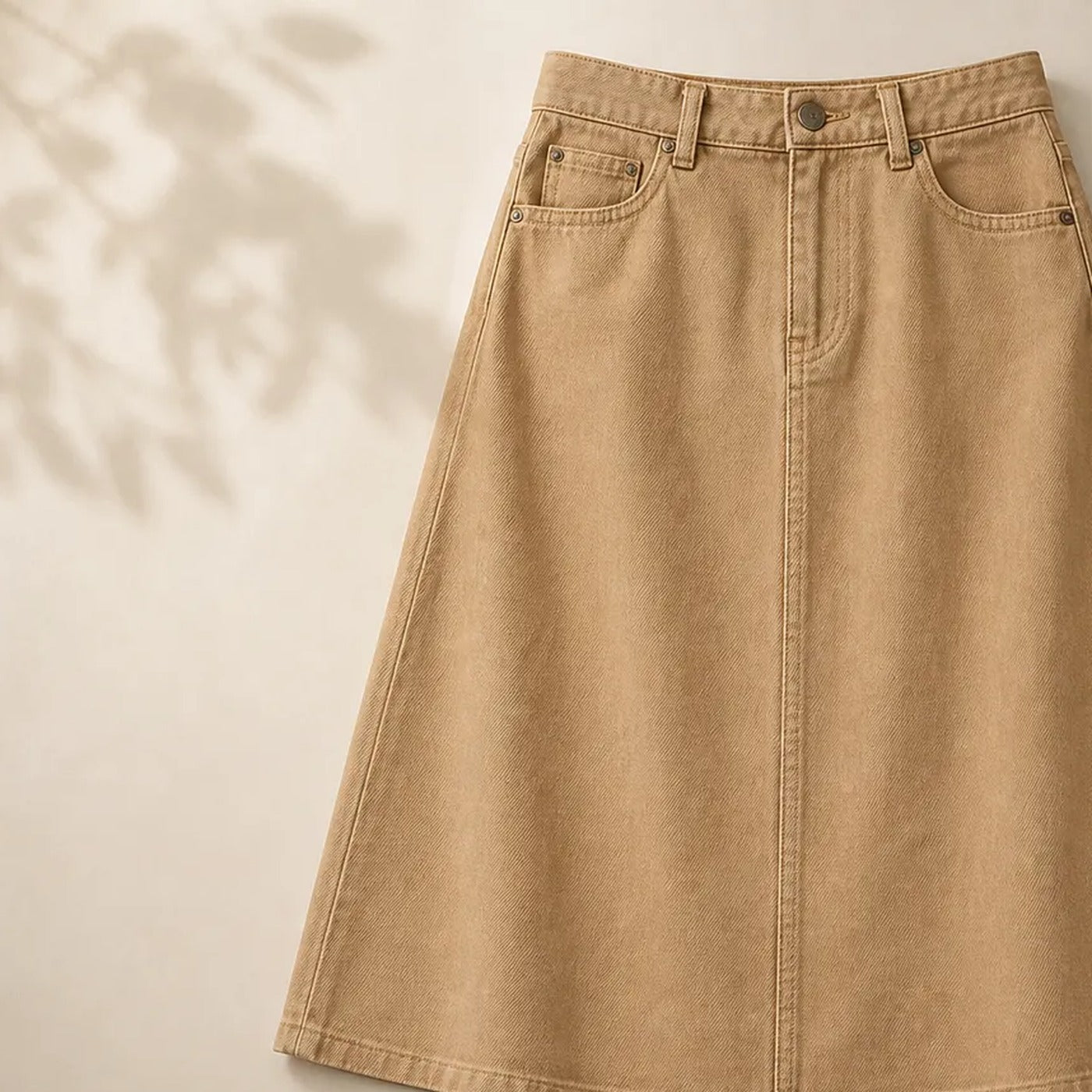 Signature Denim Trapeze Mini Skirt