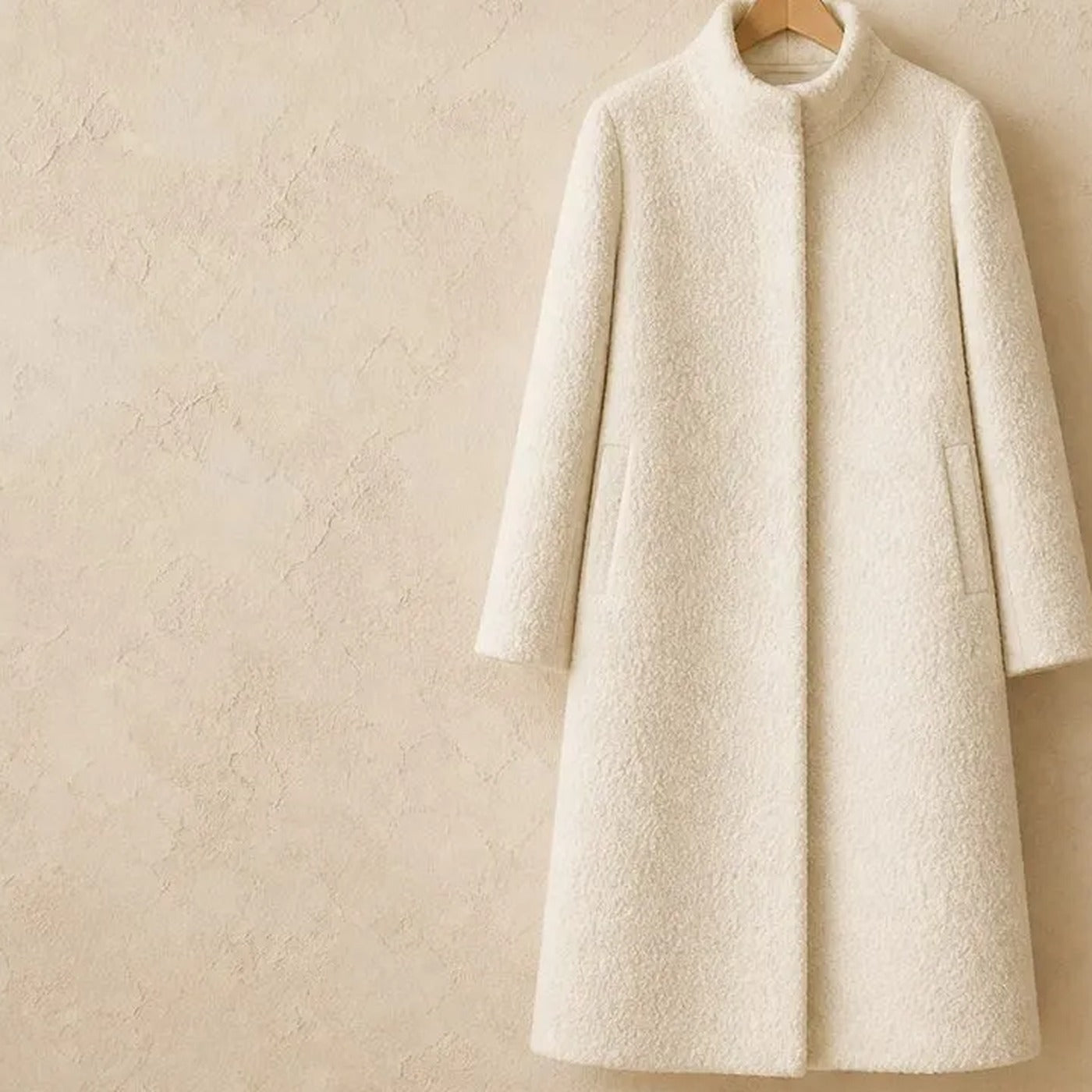 Long Bouclé Wool Coat N°09