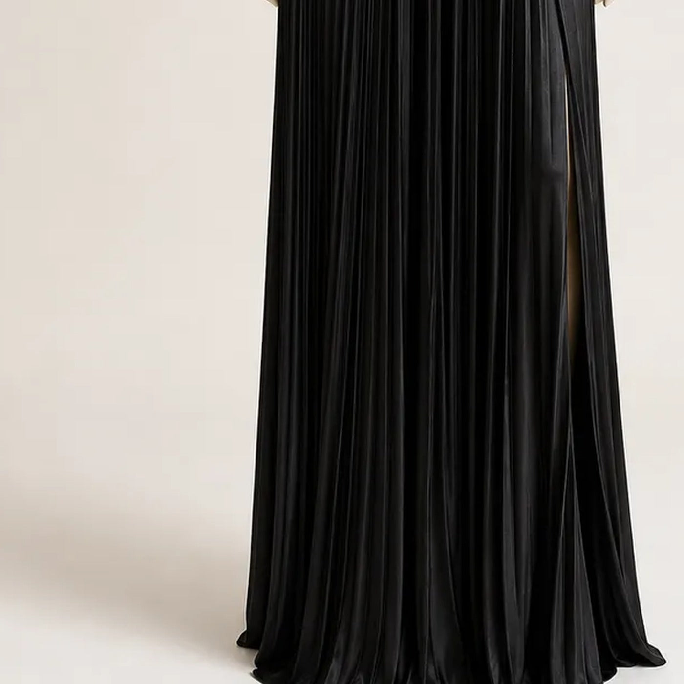 Long Pleated Satin Dress N°13