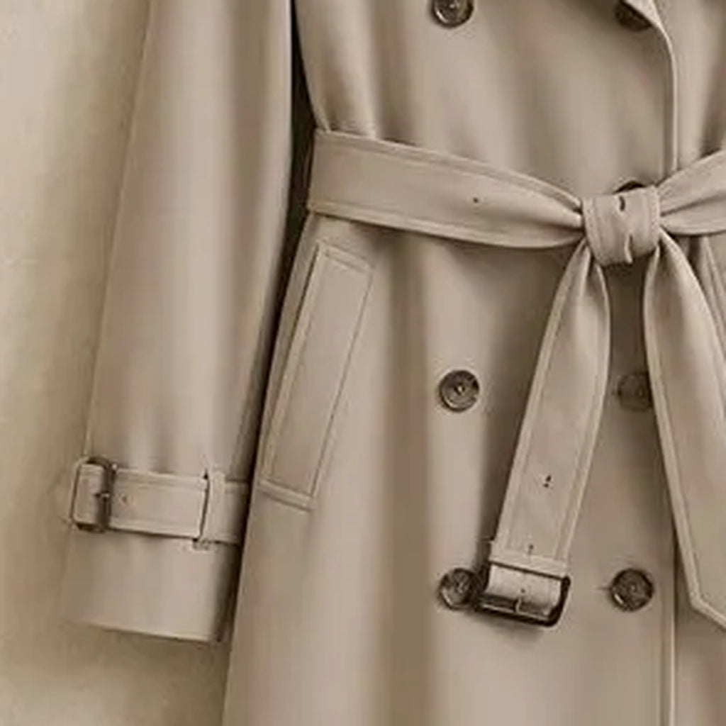 Limited Edition Mid-Length Trench Coat in Flowing Gabardine