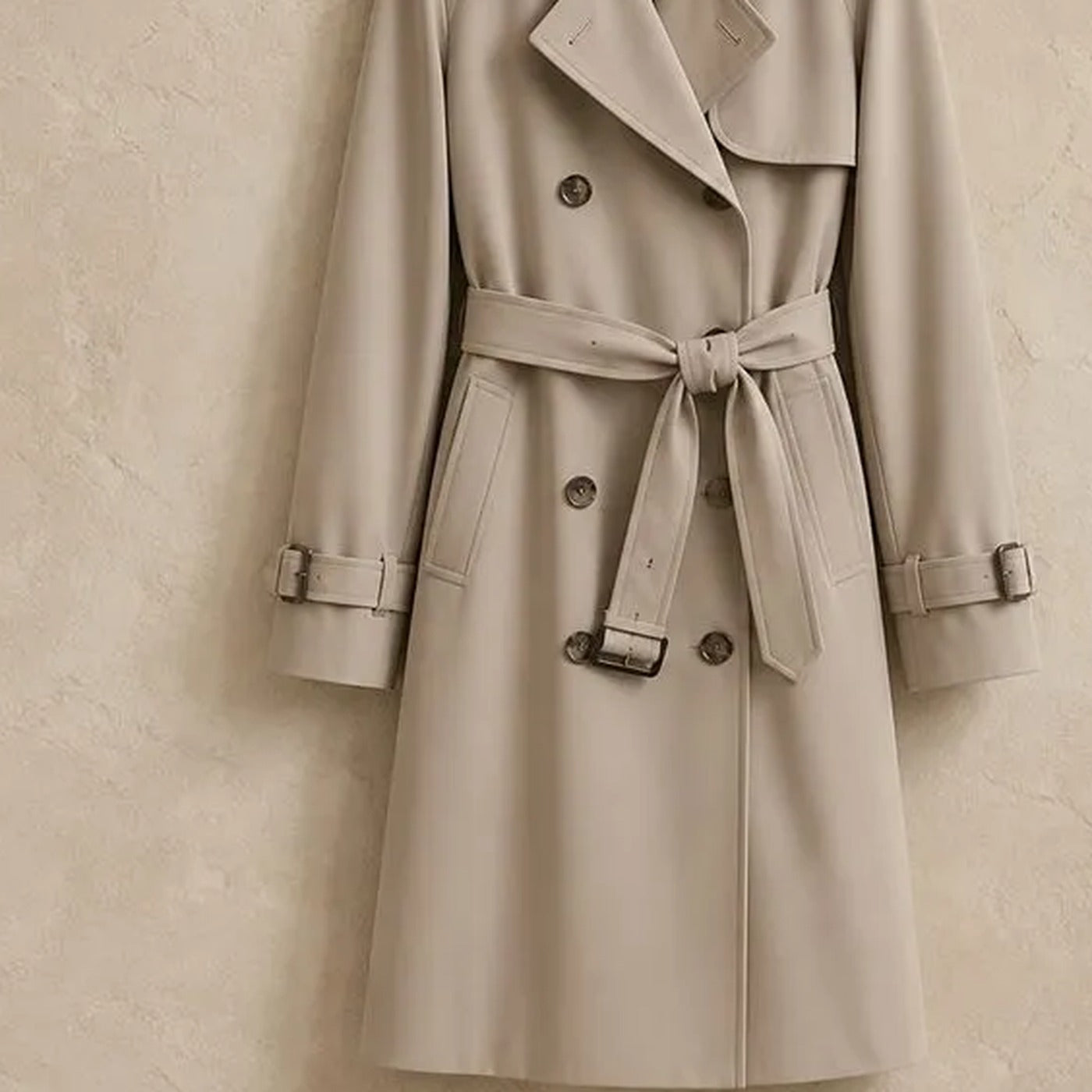 Limited Edition Mid-Length Trench Coat in Flowing Gabardine
