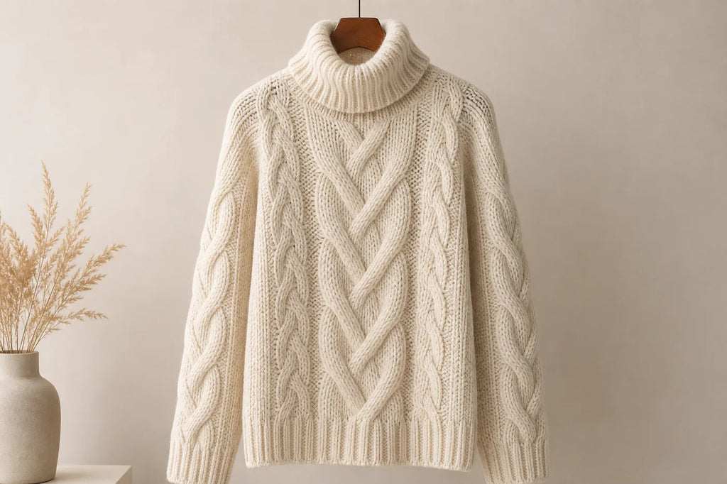 Cable Knit Wool Sweater