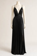 Long Pleated Satin Dress N°13