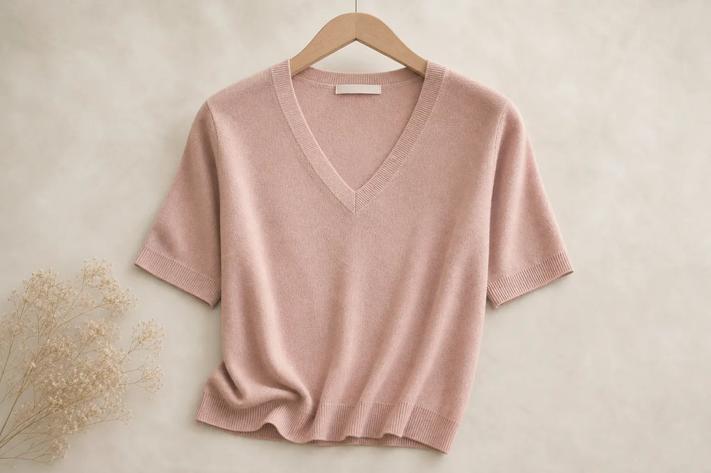 N°08 Fine Knit V-Neck Top