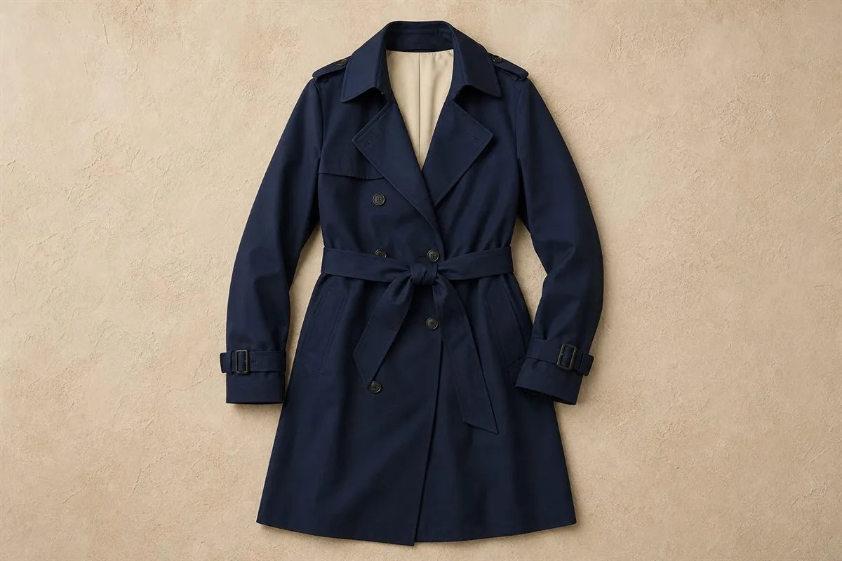 Limited Edition Mid-Length Trench Coat in Flowing Gabardine